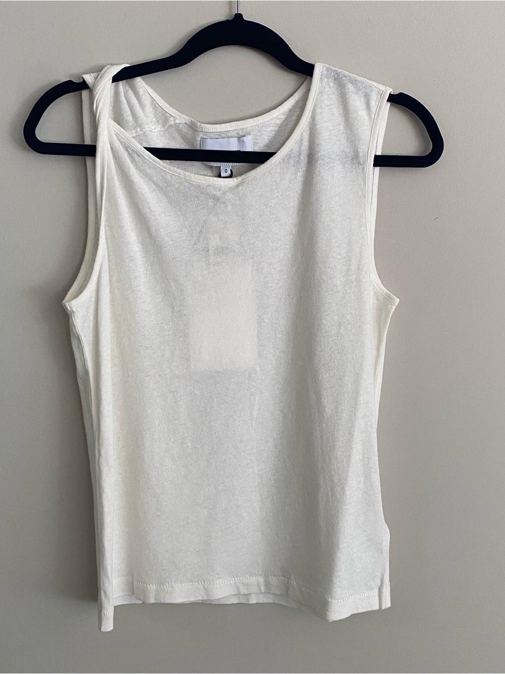 Current/Elliott NWT Tied Up Muscle Tank Cream Cotton Linen Size 0 XS